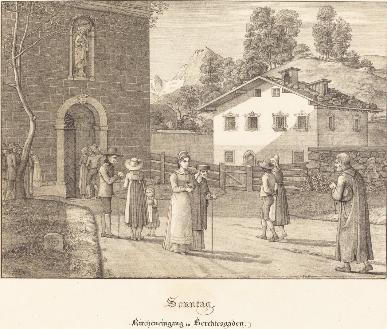Vasárnap – Berchtesgaden melletti templomba járás alkotó: Ferdinand Olivier