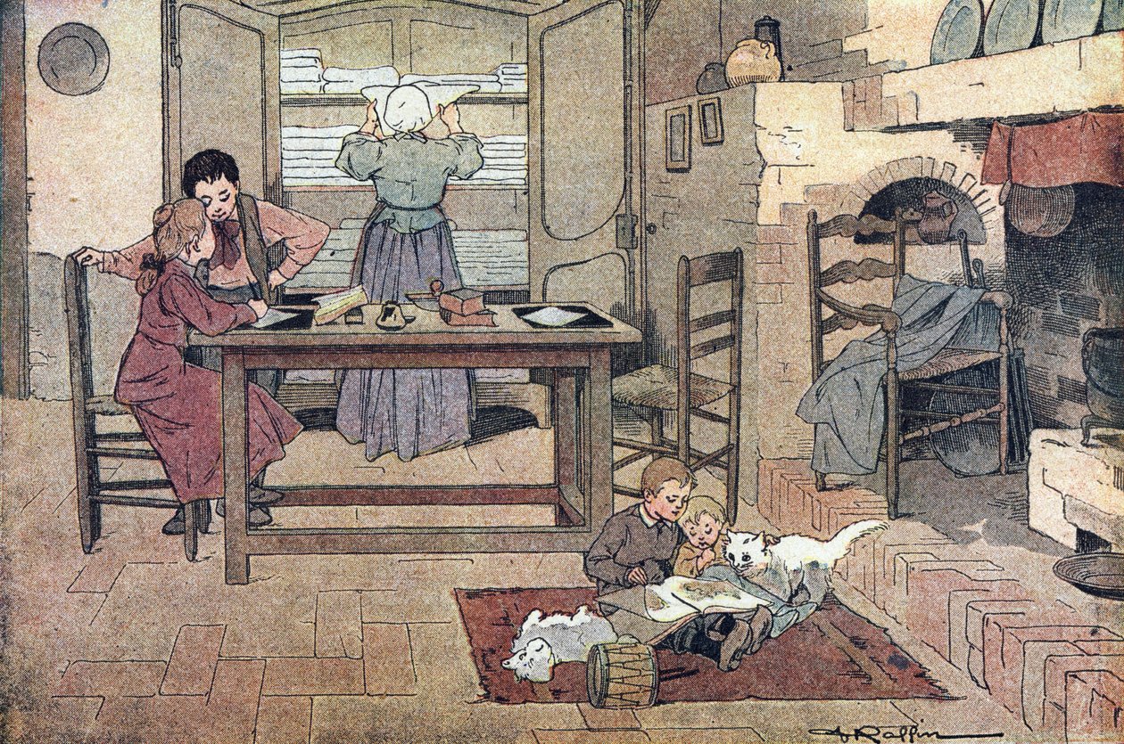 Otthoni munka (házi feladat, olvasás és háztartási munka), Imagier de l
