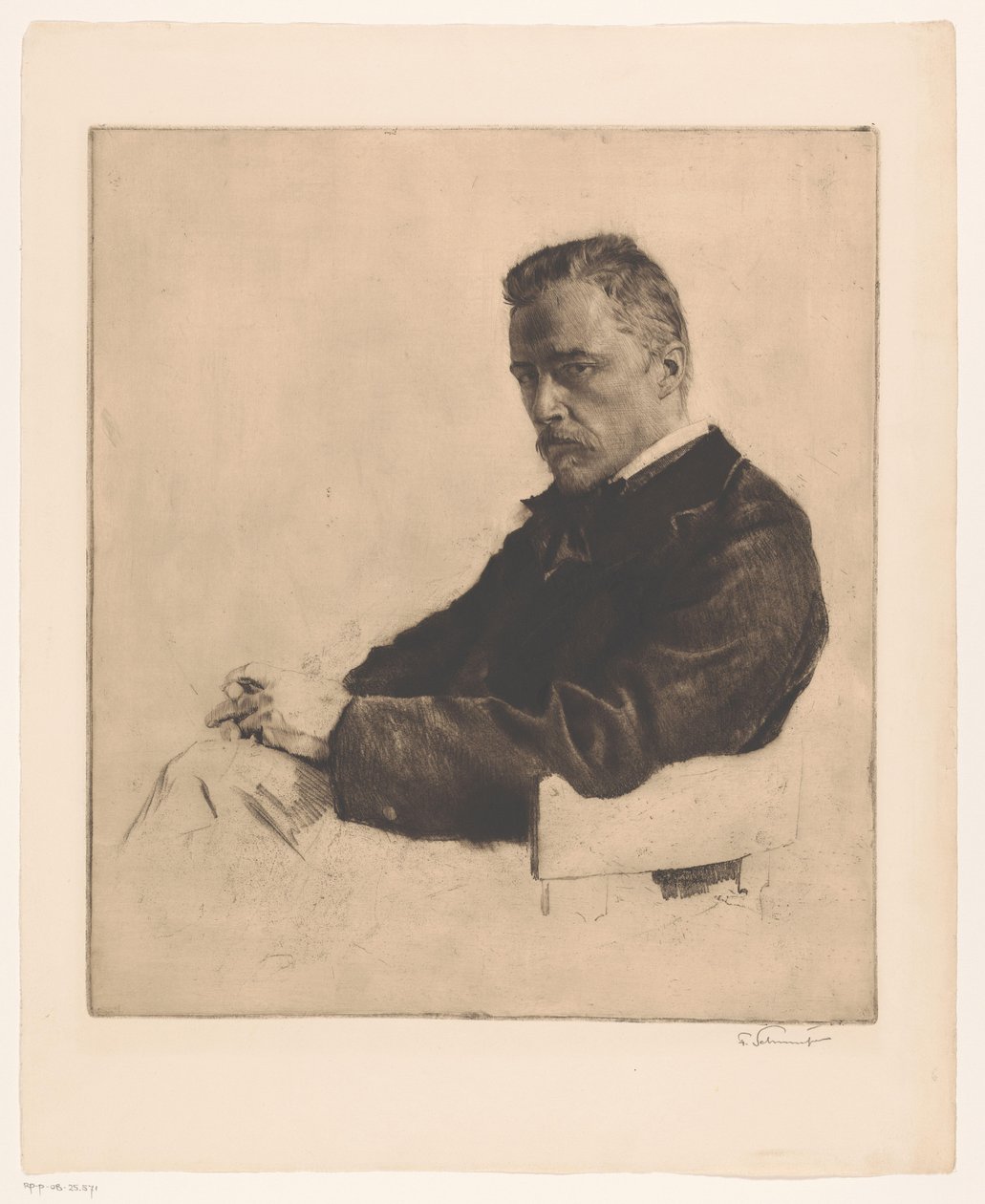 Wolf Hugo portréja alkotó: Ferdinand Schmutzer (signed by artist)