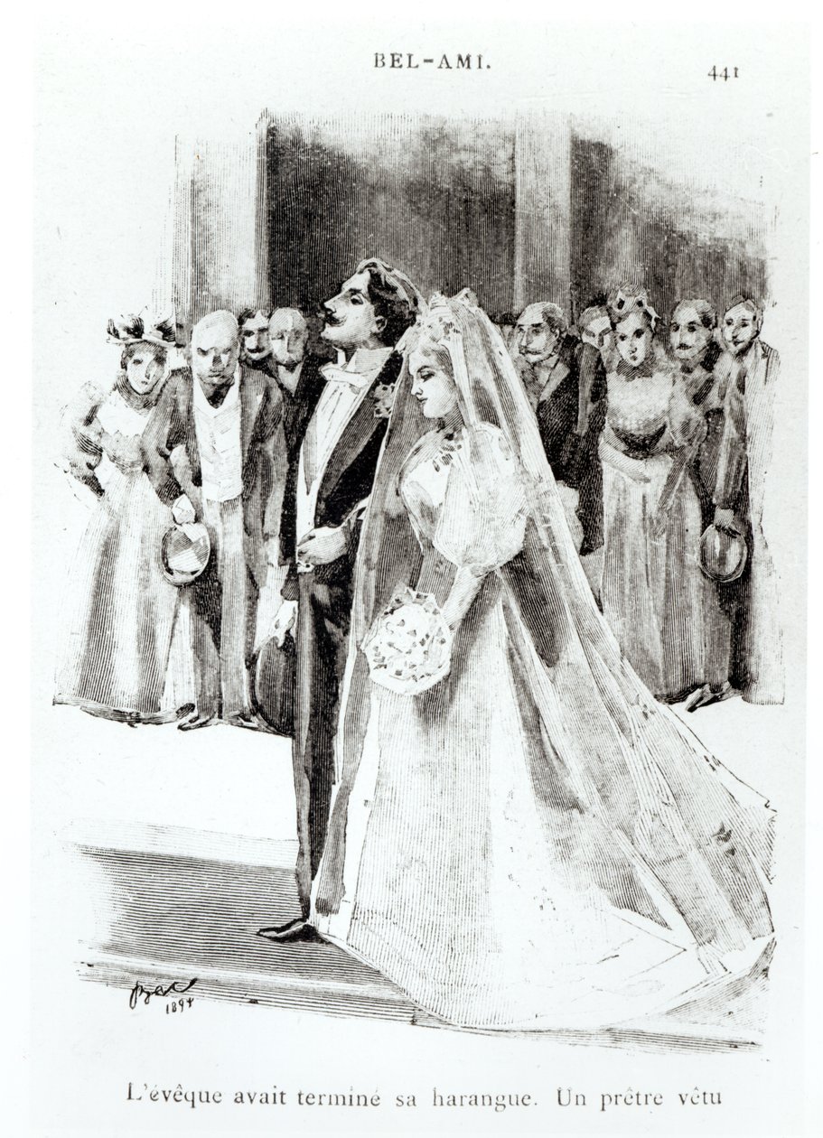 Illusztráció a "Bel-Ami"-hoz, Guy de Maupassant (1850-93), kiadó: Paul Ollendorff, Párizs alkotó: Ferdinand Sigismund Bac