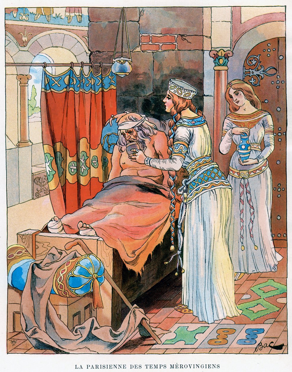 A párizsi nő a merovingok idején, i.sz. 5-8. század, 1870-1950. alkotó: Ferdinand Sigismund Bac