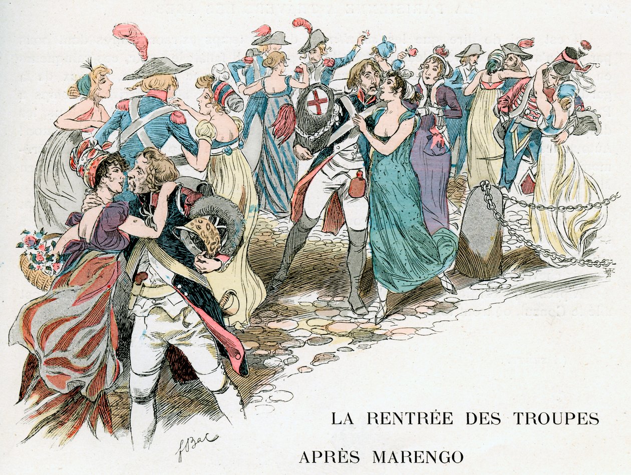 A francia csapatok visszatérése Marengóból, 1800, 1870-1950 alkotó: Ferdinand Sigismund Bac