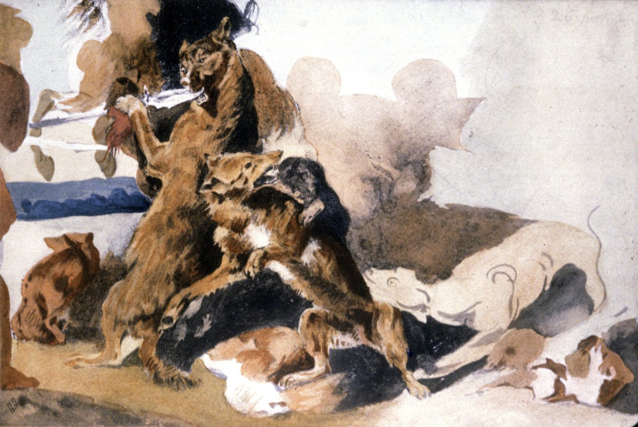 Farkasok alkotó: Ferdinand Victor Eugene (after) Delacroix