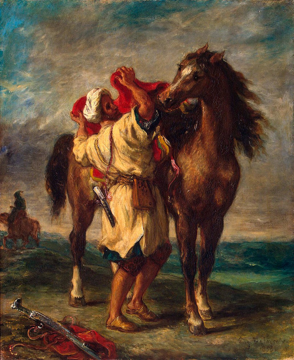 Egy marokkói nyereg a lovában, 1855. alkotó: Ferdinand Victor Eugene Delacroix