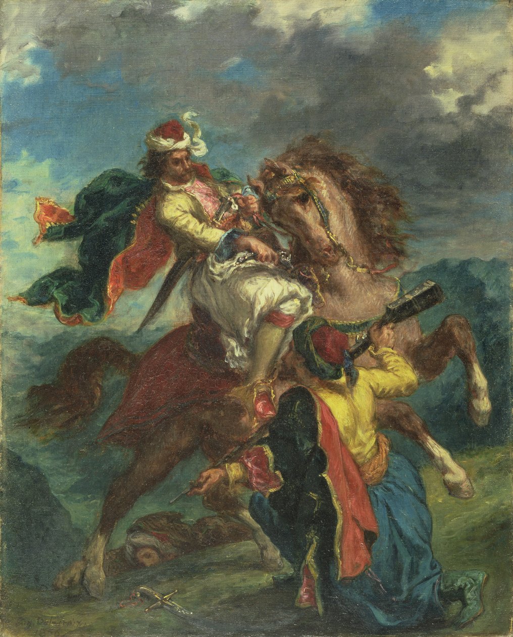 Egy török megadja magát egy görög lovasnak, 1856 alkotó: Ferdinand Victor Eugene Delacroix