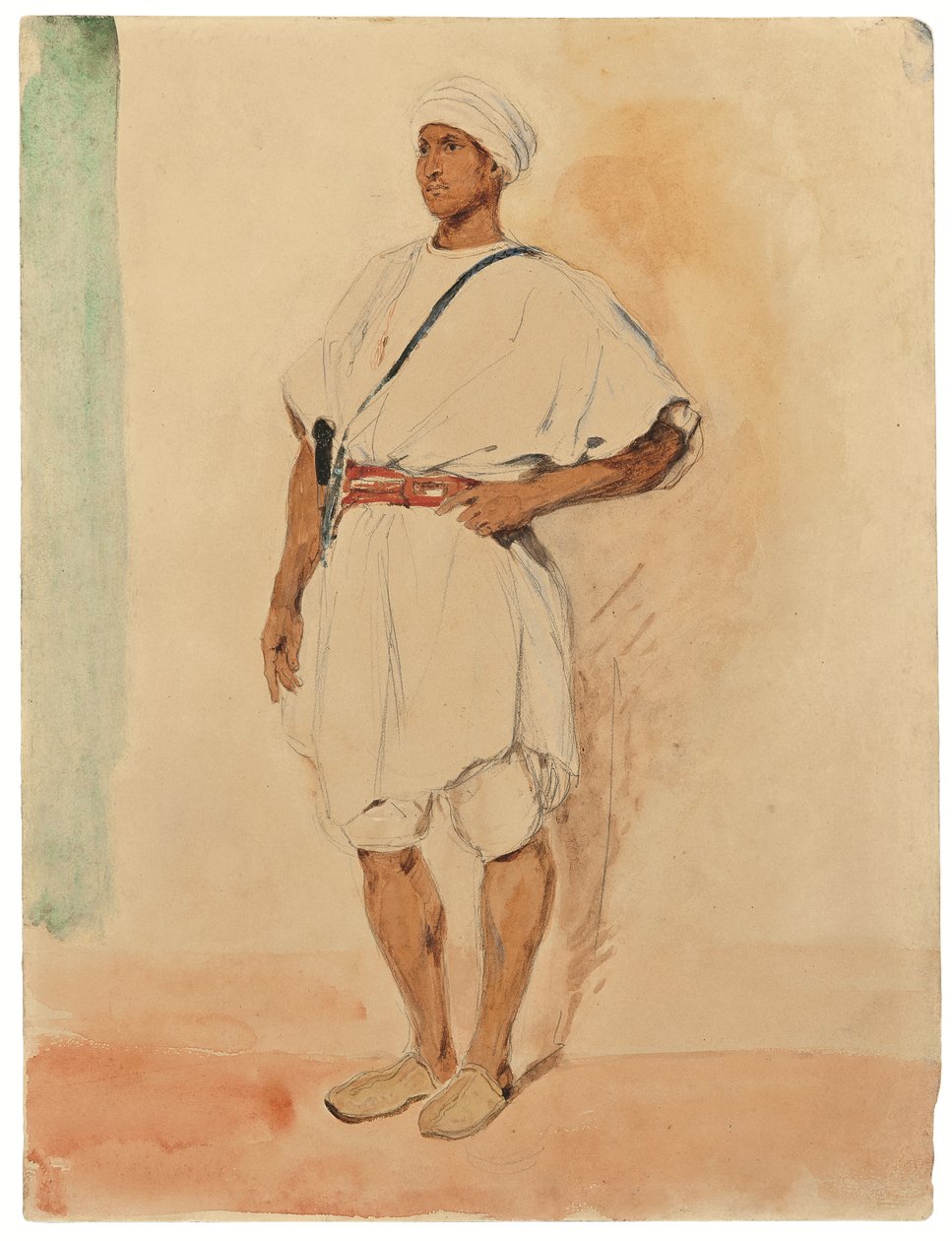 Egy álló marokkói (ceruza és akvarell papíron) alkotó: Ferdinand Victor Eugene Delacroix