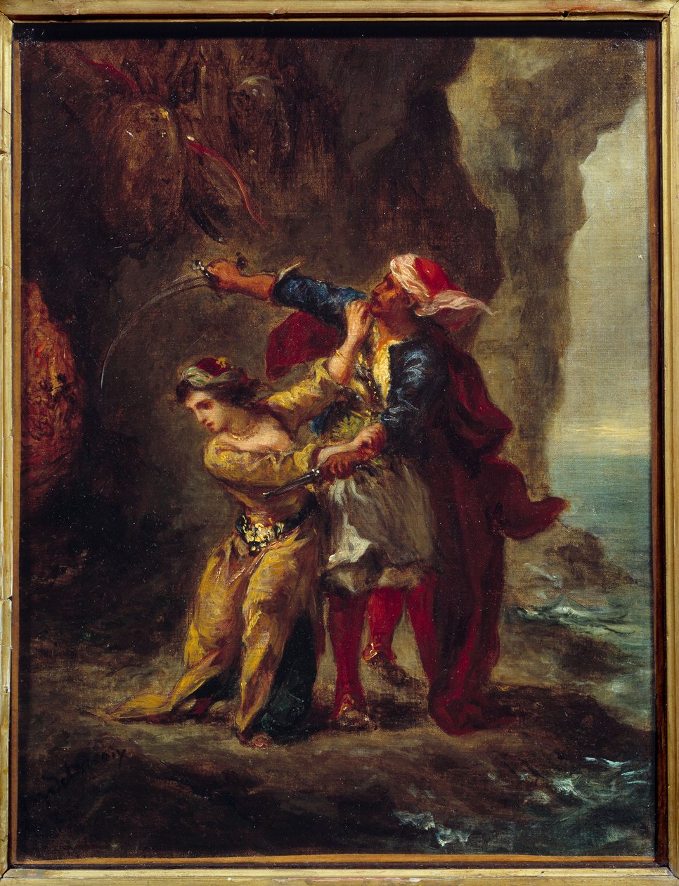 Abydos menyasszonya. (The Bride of Abydos) Illusztráció George Gordon Byron Lord Byron (1788-1824) „The Bride of Abydos” című könyvéből, a II. Strophe XXIII. Eugene Delacroix festménye (1798-1863) alkotó: Ferdinand Victor Eugene Delacroix