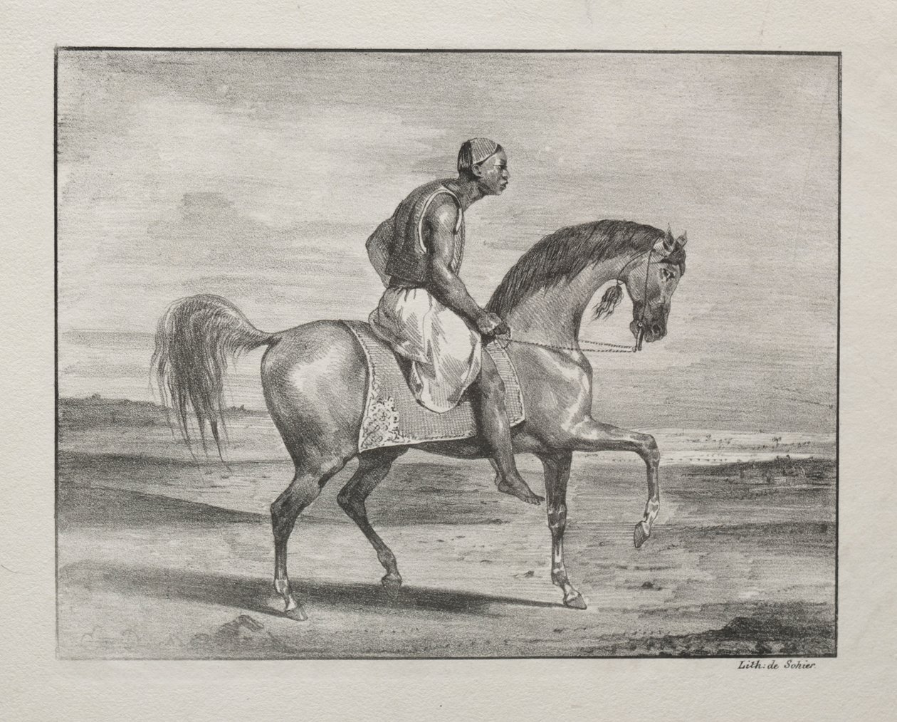 Afrikai lóháton, 1823. alkotó: Ferdinand Victor Eugene Delacroix