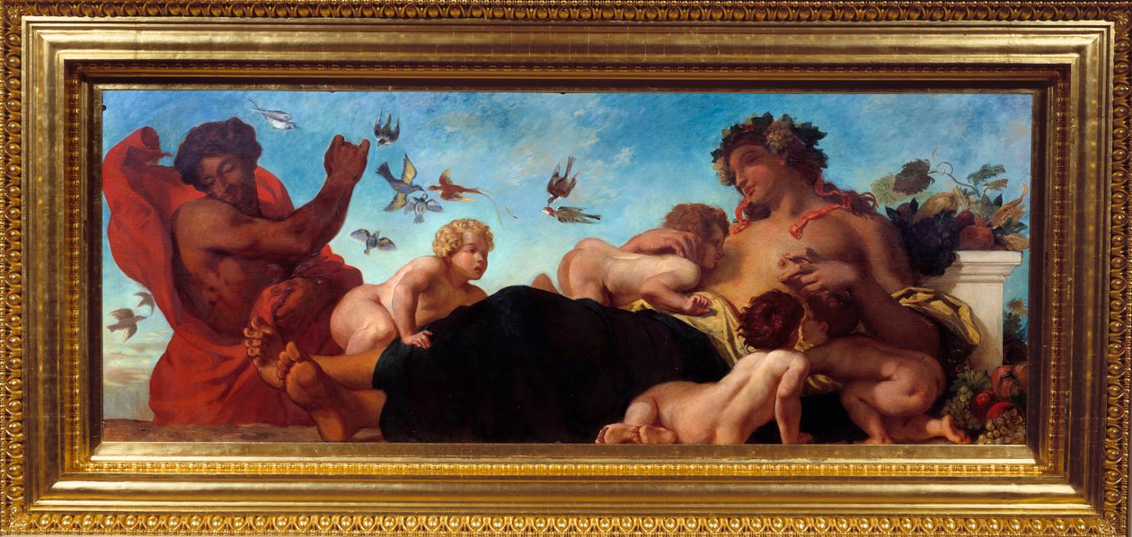 Mezőgazdaság Gyermekeit szoptató anya. Eugene Delacroix festménye (1798-1863) alkotó: Ferdinand Victor Eugene Delacroix