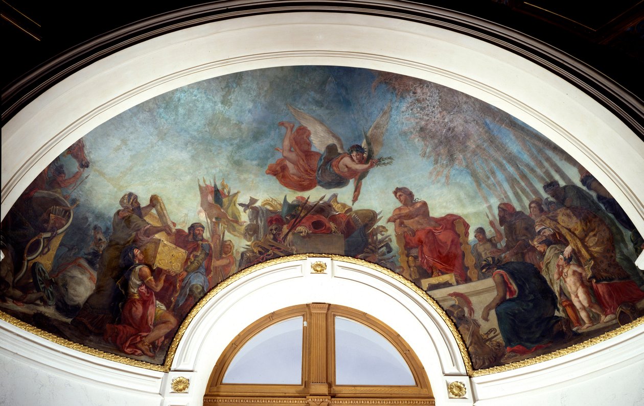 Nagy Sándor (Kr. e. 356-323) Homérosz műveit aranykazettába zárva készítette. A párizsi Palais du Luxembourg szenátusi könyvtár kupolája. Eugene Delacroix festménye (1798-1863) alkotó: Ferdinand Victor Eugene Delacroix
