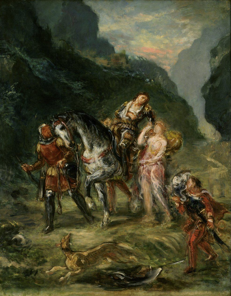 Angelica és a sebesült Medoro, 1860 körül alkotó: Ferdinand Victor Eugene Delacroix