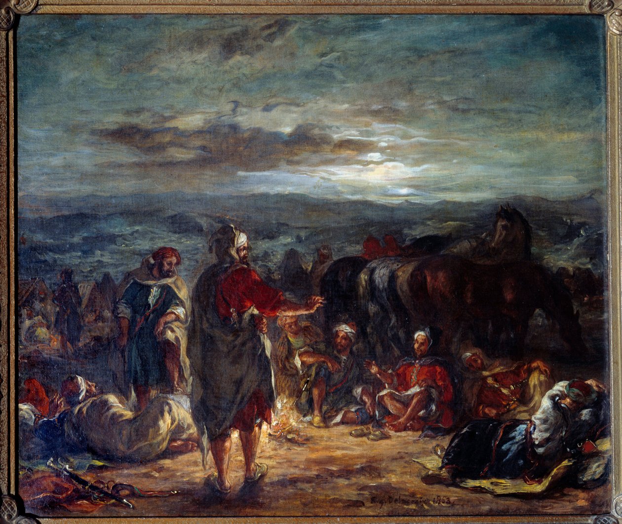 Arab tábor éjszaka. Eugene Delacroix festménye (1798-1863) alkotó: Ferdinand Victor Eugene Delacroix