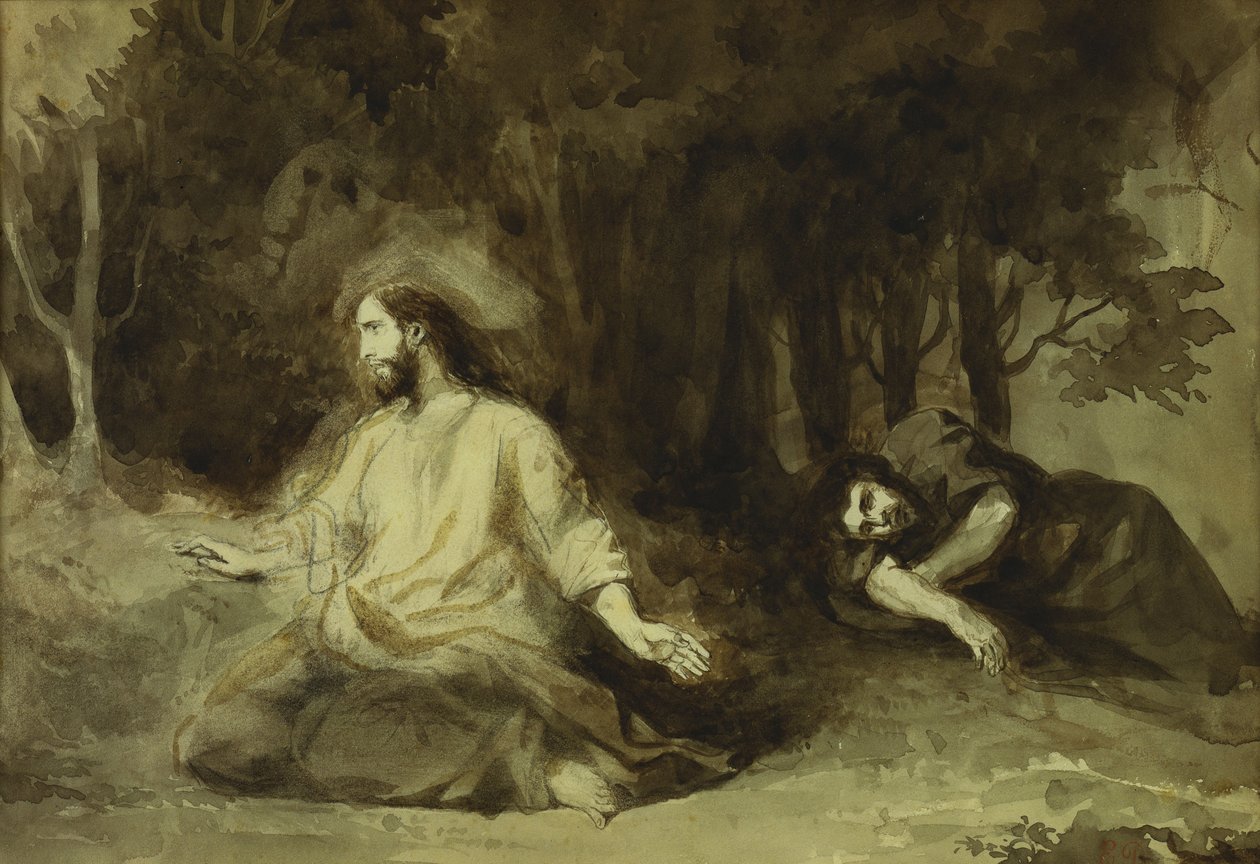 Krisztus az Olajfák hegyén, 1826 alkotó: Ferdinand Victor Eugene Delacroix