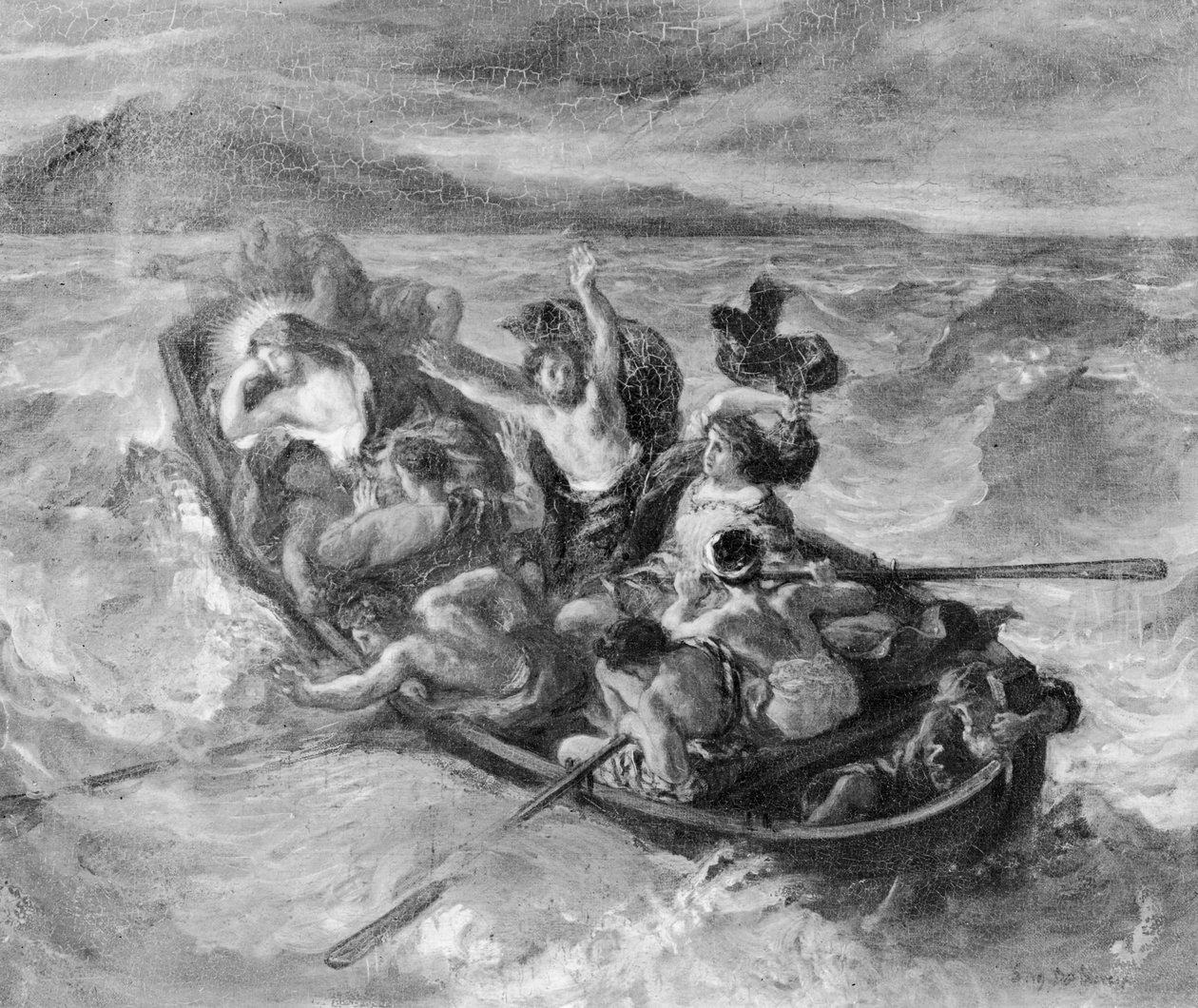 Krisztus a Galileai-tengeren, 1853 (bw fotó) alkotó: Ferdinand Victor Eugene Delacroix