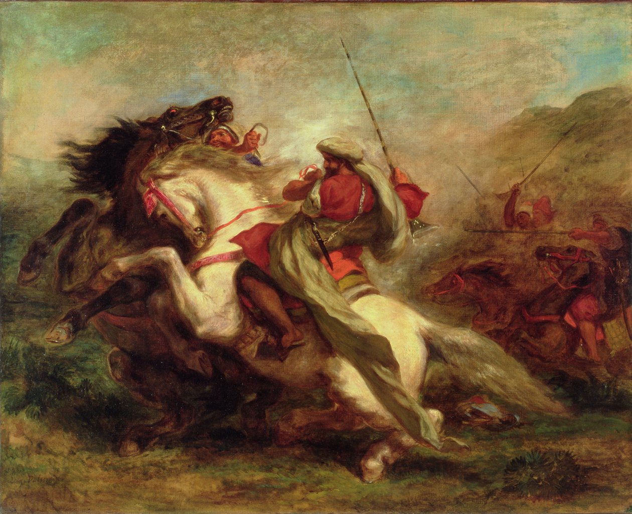 Mór lovasok összeütközése, 1843-44 alkotó: Ferdinand Victor Eugene Delacroix