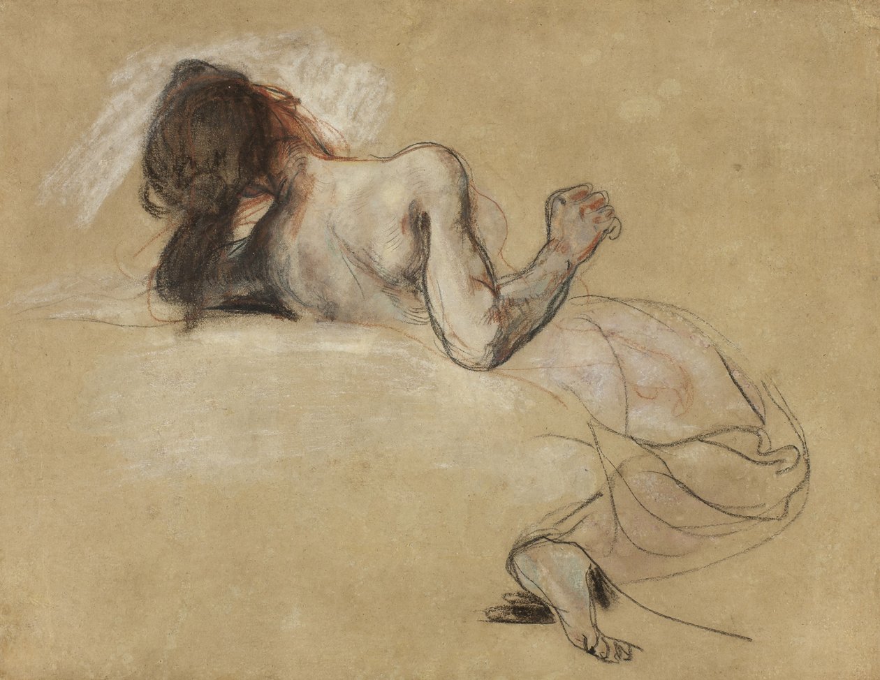 Guggoló nő, 1827 alkotó: Ferdinand Victor Eugene Delacroix