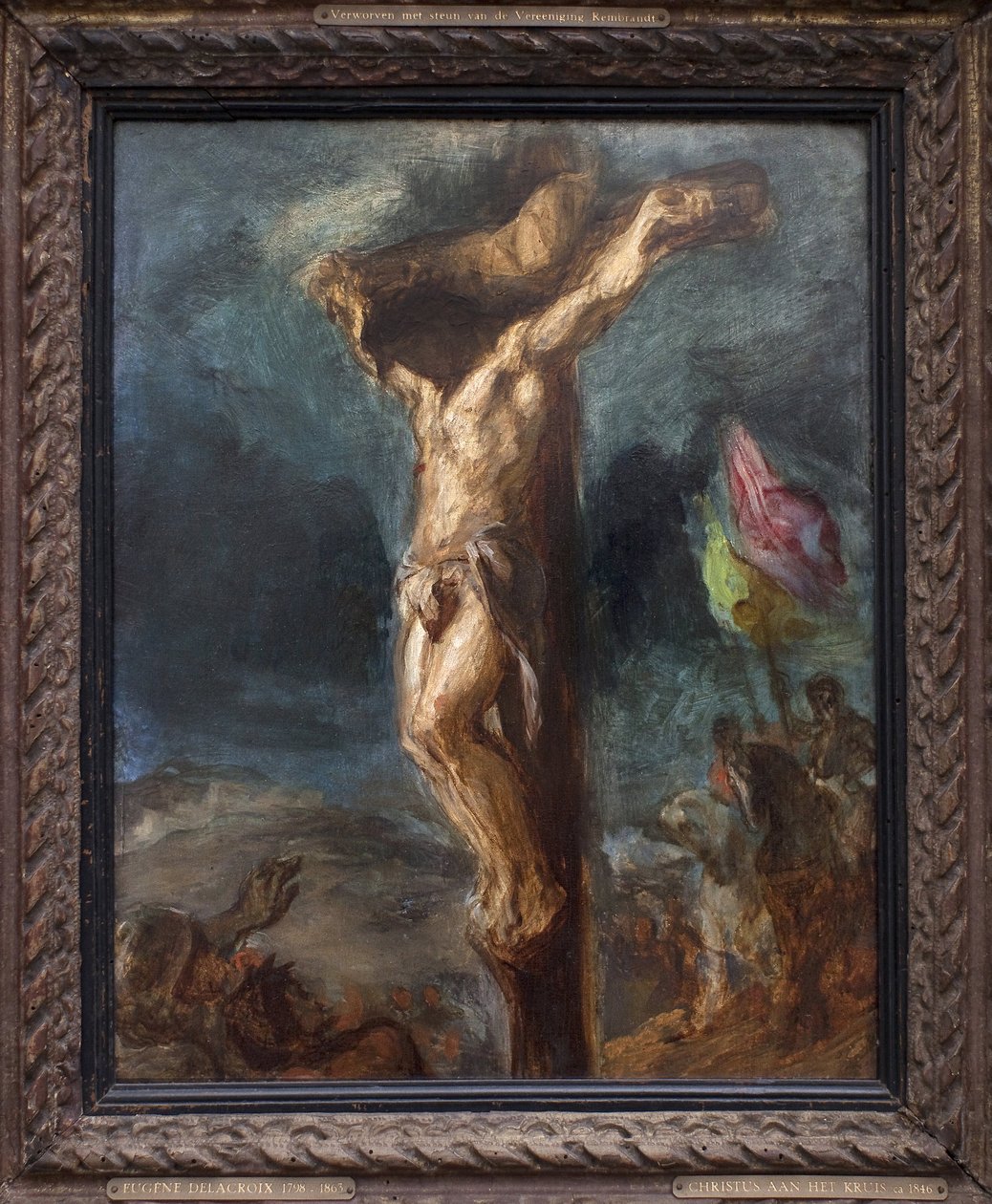Keresztre feszítés. Eugene Delacroix (1798-1863) festménye, olaj, fa alkotó: Ferdinand Victor Eugene Delacroix