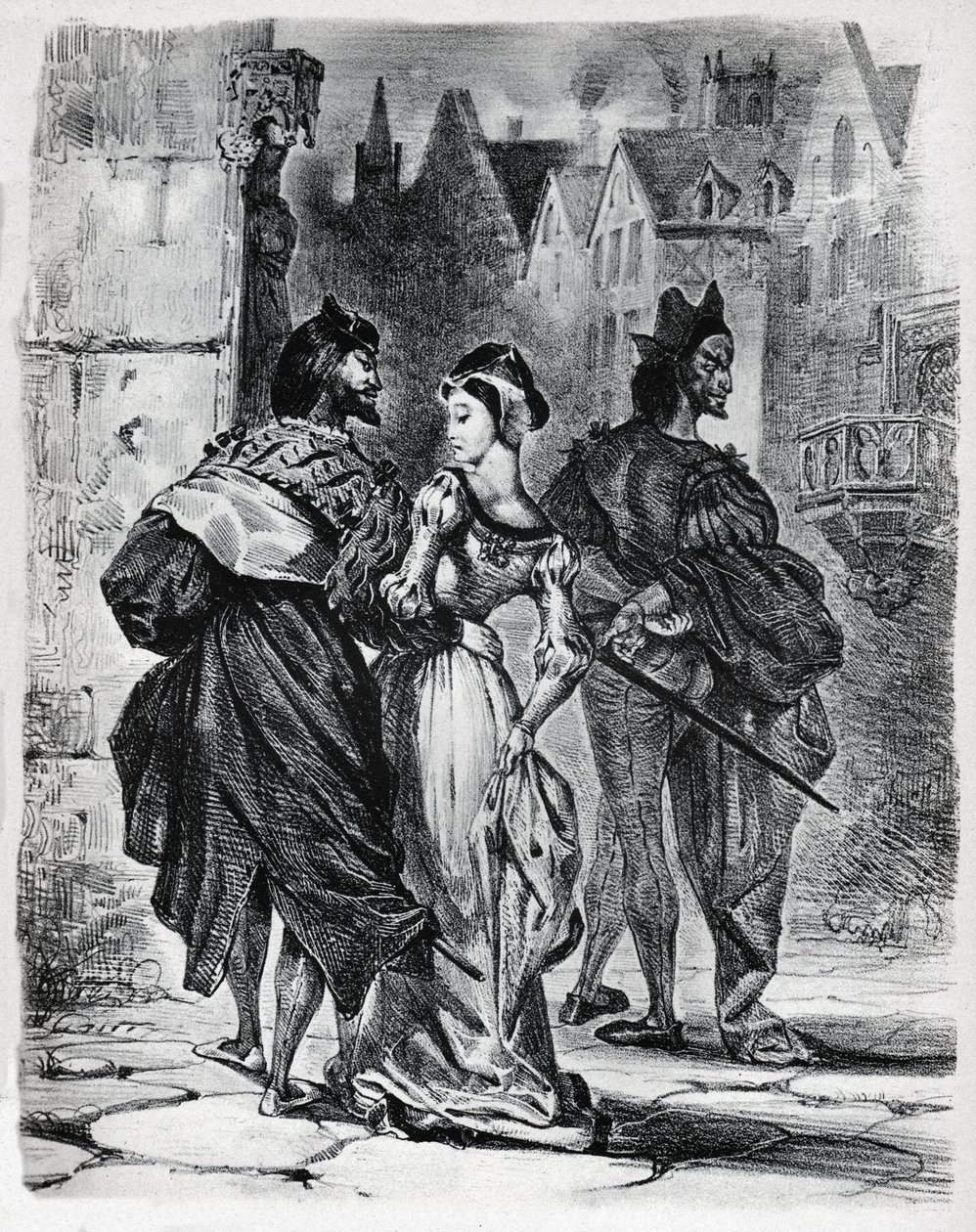 Faust, Gretschen és Mefisztó alkotó: Ferdinand Victor Eugene Delacroix