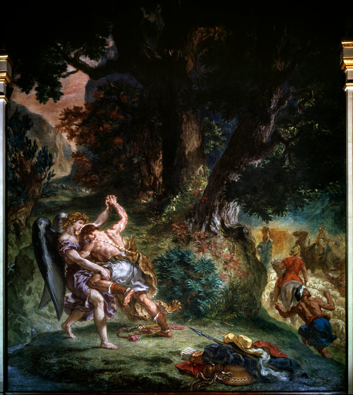 Harc Jákob és az angyal között 1860-ban készült részlet: Eugene Delacroix (1798-1863) festménye, a Paris Saint Sulpice templom. alkotó: Ferdinand Victor Eugene Delacroix
