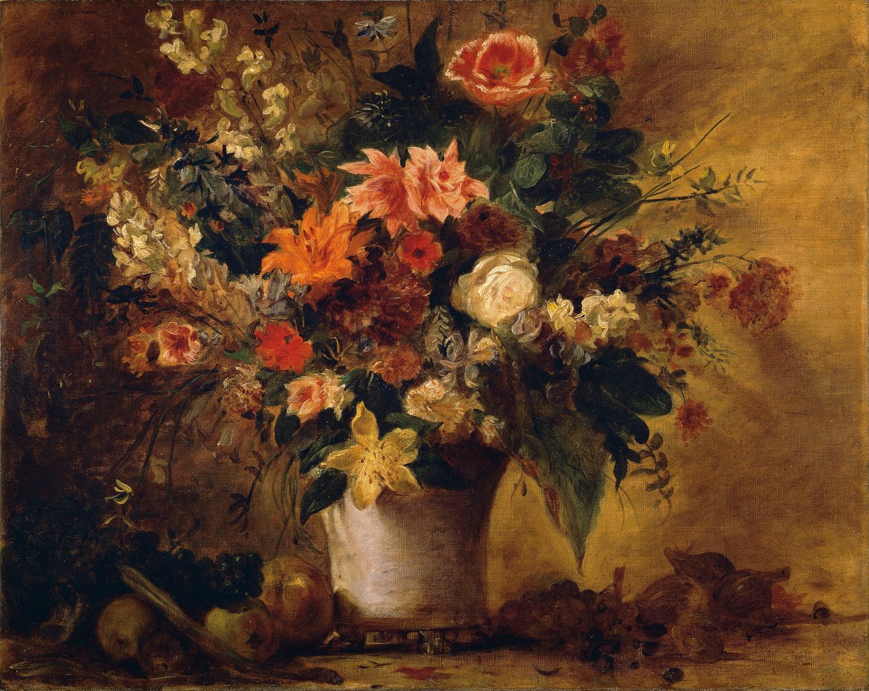 Virágok és gyümölcsök (olaj, vászon) alkotó: Ferdinand Victor Eugene Delacroix