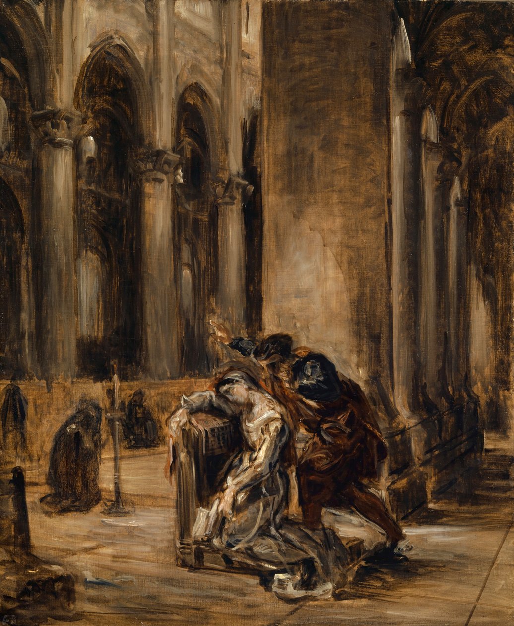 Gretchen a katedrálisban, 1850 körül alkotó: Ferdinand Victor Eugene Delacroix