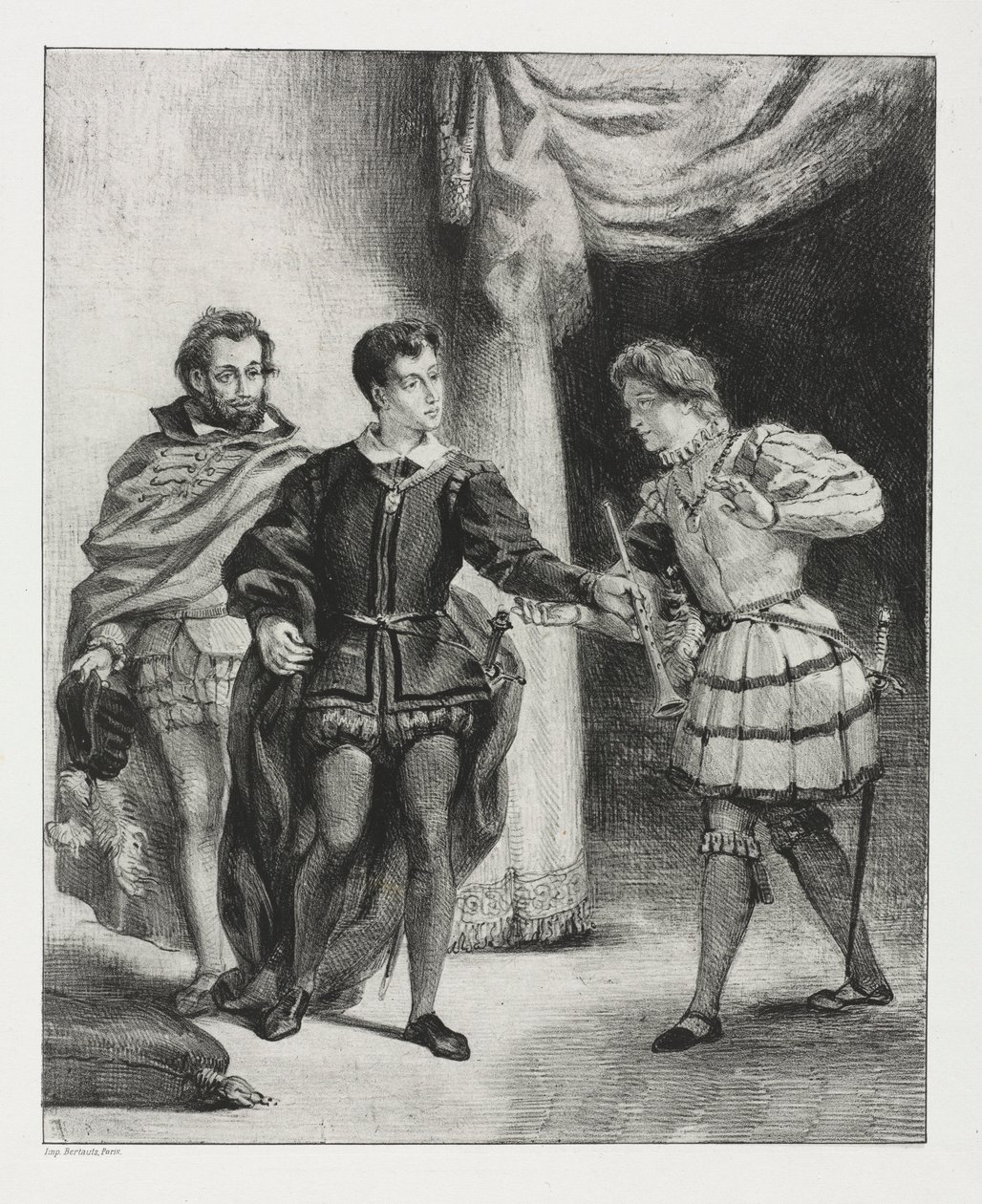 Hamlet: Hamlet és Guildenstern, 1834. alkotó: Ferdinand Victor Eugene Delacroix
