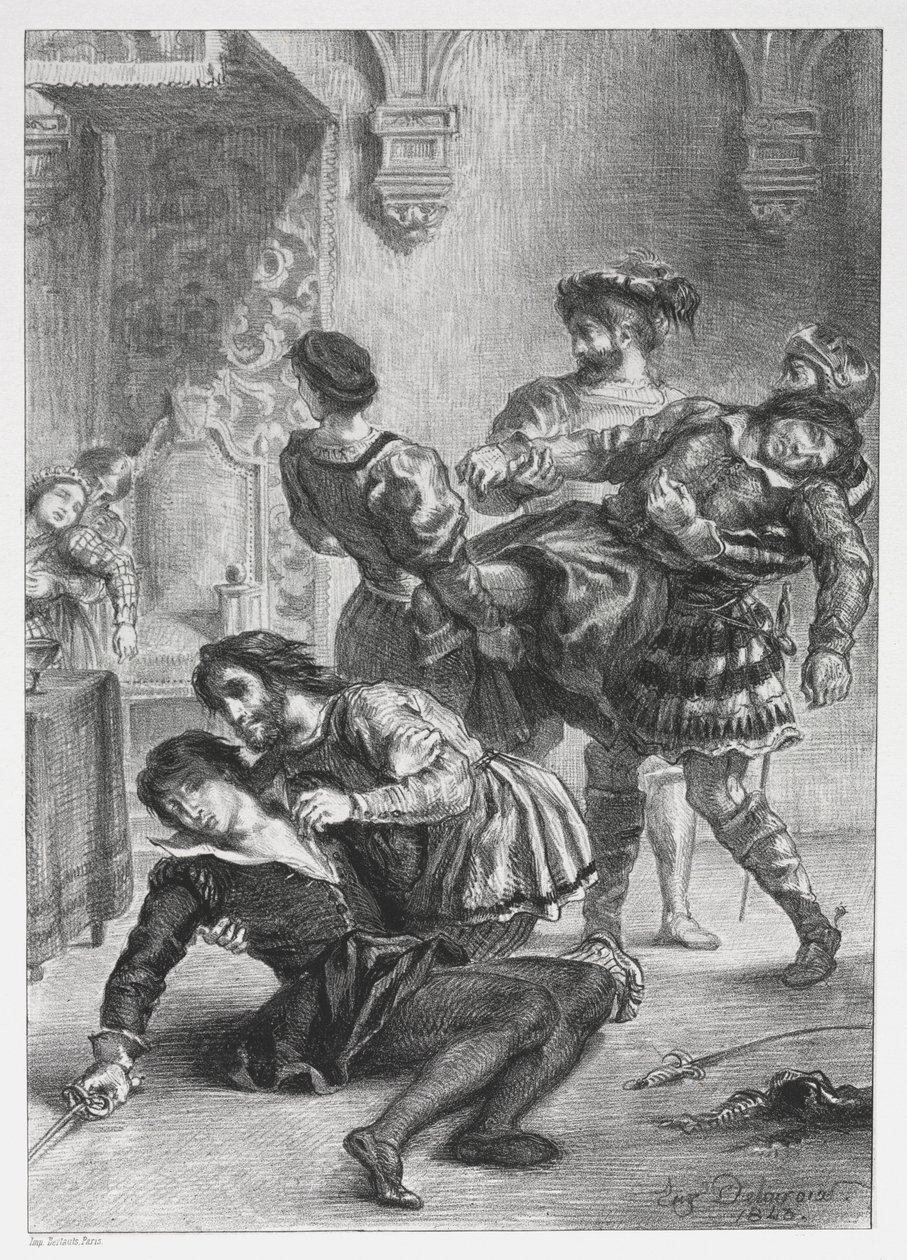 Hamlet: Hamlet halála, 1843. alkotó: Ferdinand Victor Eugene Delacroix
