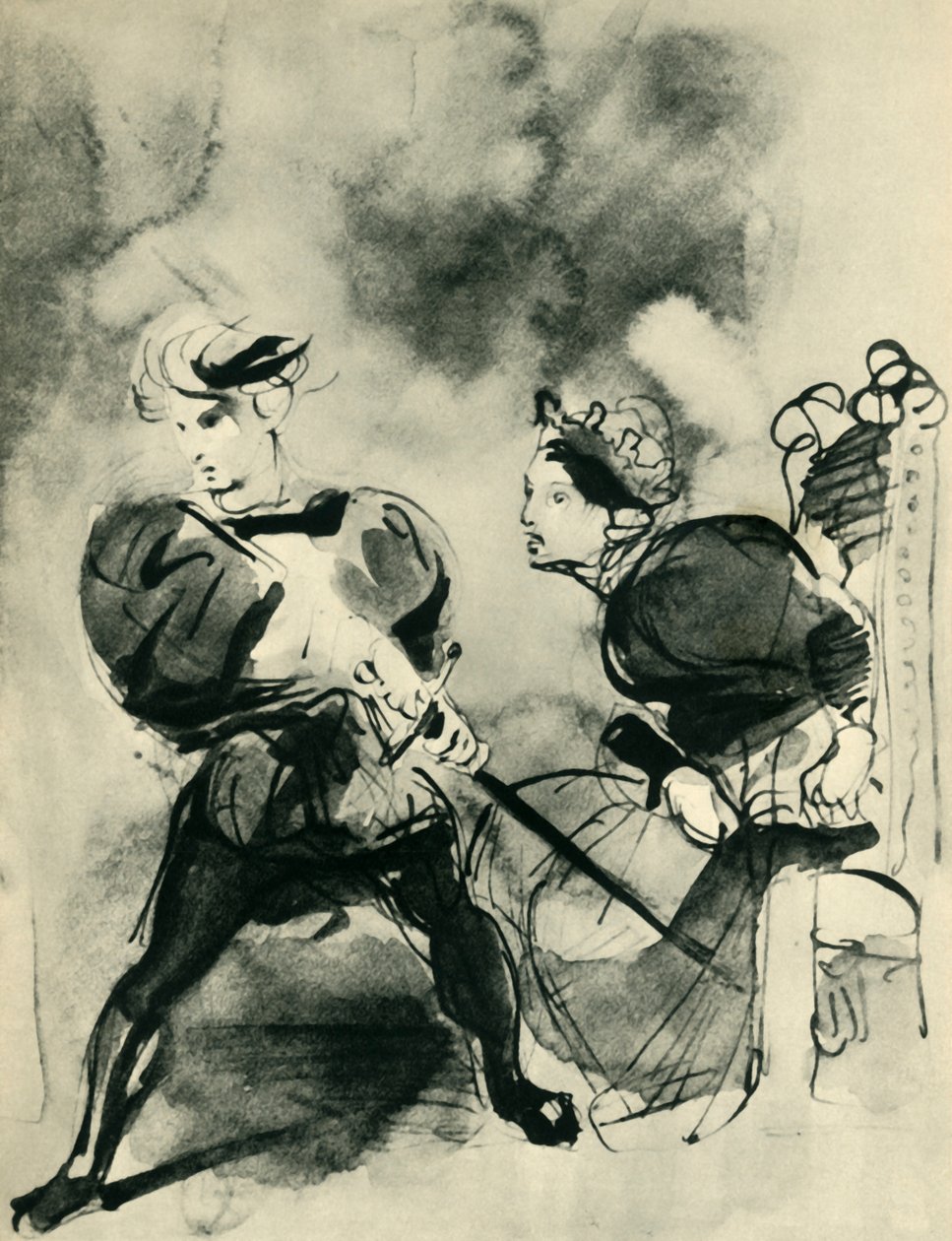 Hamlet és Polonius, 1830-as évek, 1943. alkotó: Ferdinand Victor Eugene Delacroix