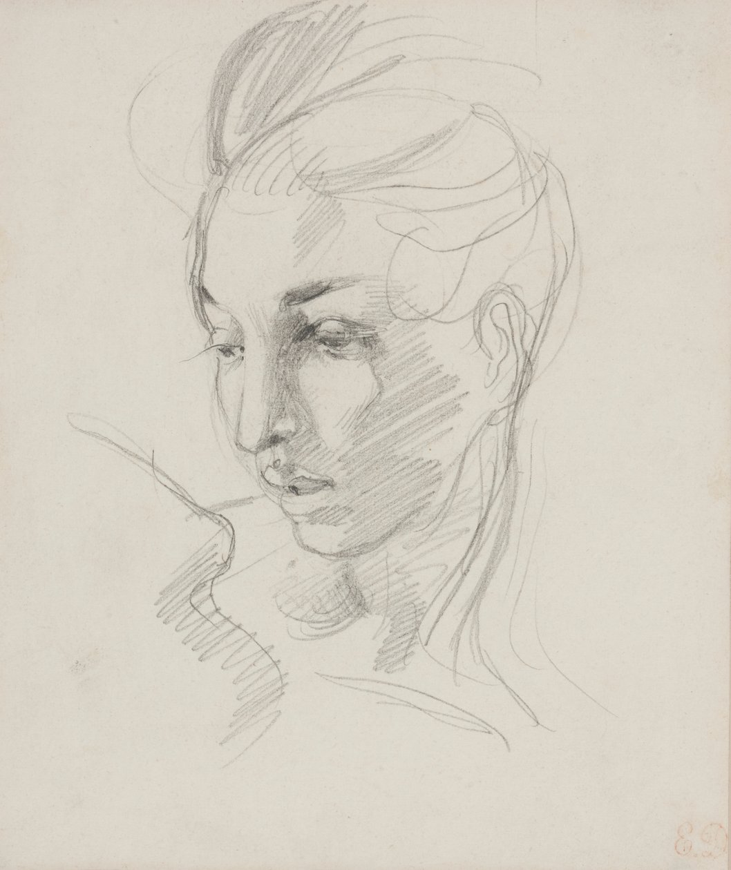 A Liberty vezetője (grafit ceruza papíron) alkotó: Ferdinand Victor Eugene Delacroix