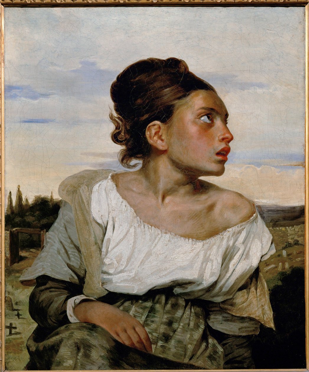 Jeune orpheline au cimetiere - fiatal árva a temetőben ... alkotó: Ferdinand Victor Eugene Delacroix