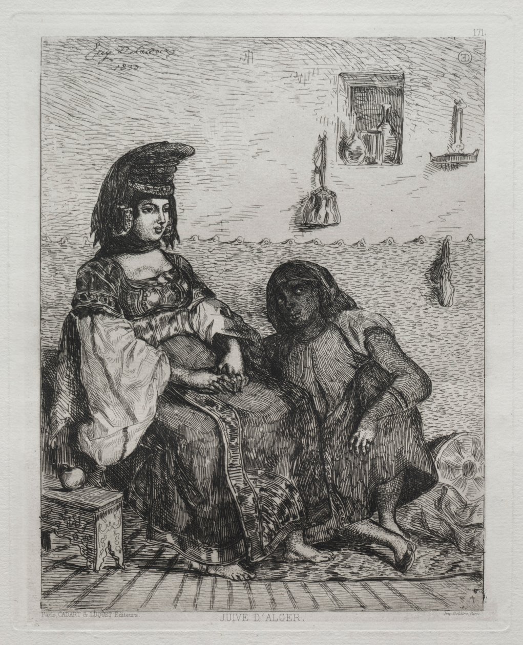 Algíri zsidónő. alkotó: Ferdinand Victor Eugene Delacroix