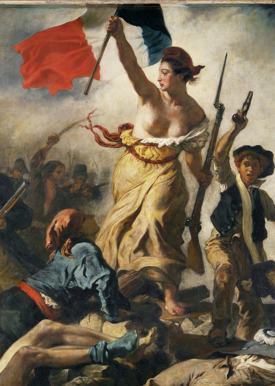 1830. július 28.; A szabadság vezeti az embereket ... alkotó: Ferdinand Victor Eugene Delacroix