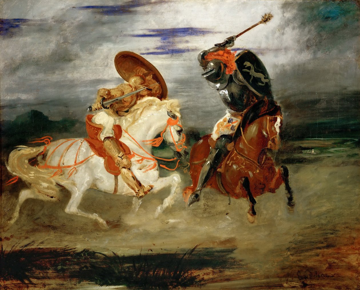 Lovagok harca a vidéken alkotó: Ferdinand Victor Eugene Delacroix