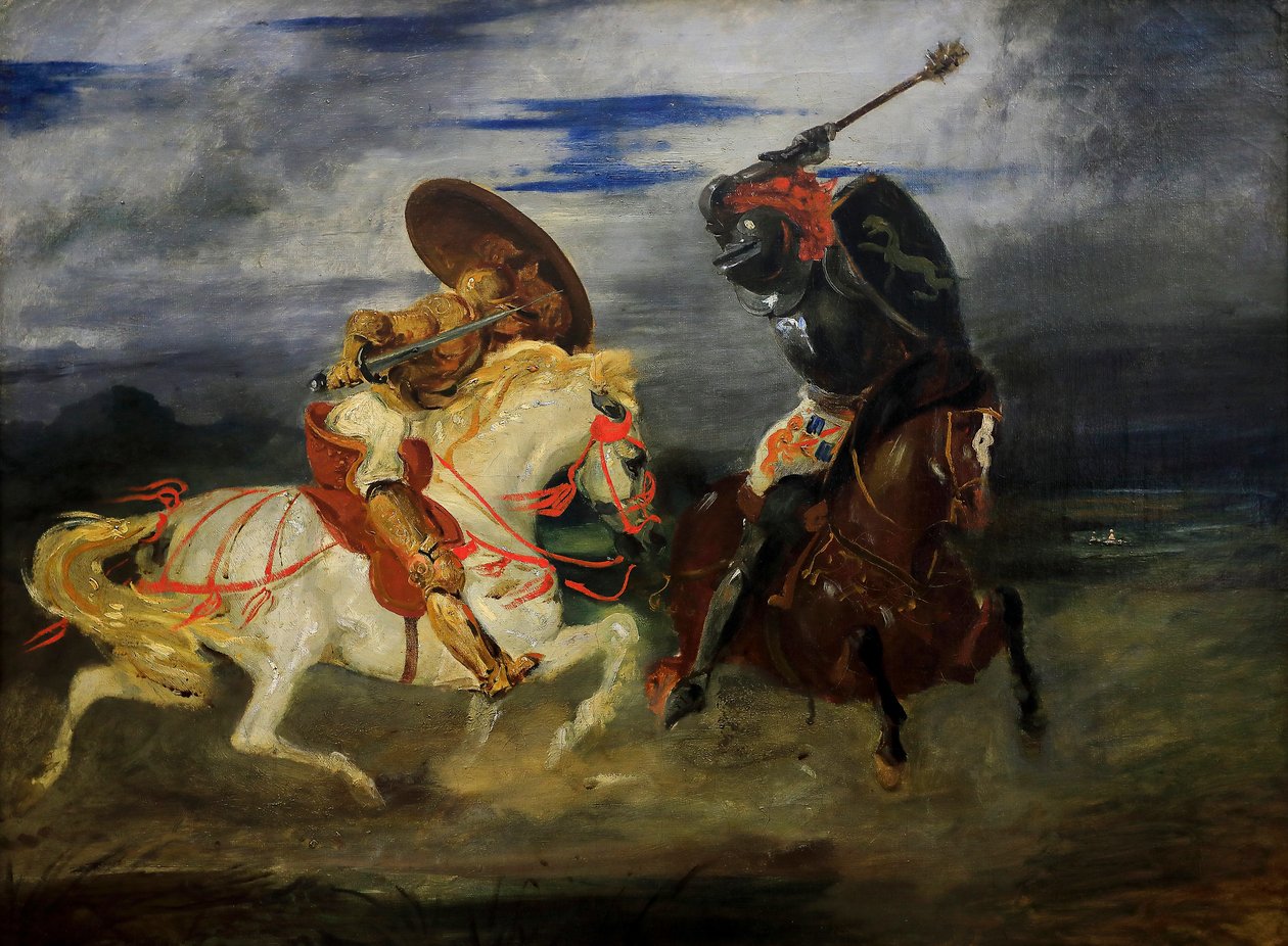 Lovagok harca a vidéken alkotó: Ferdinand Victor Eugene Delacroix