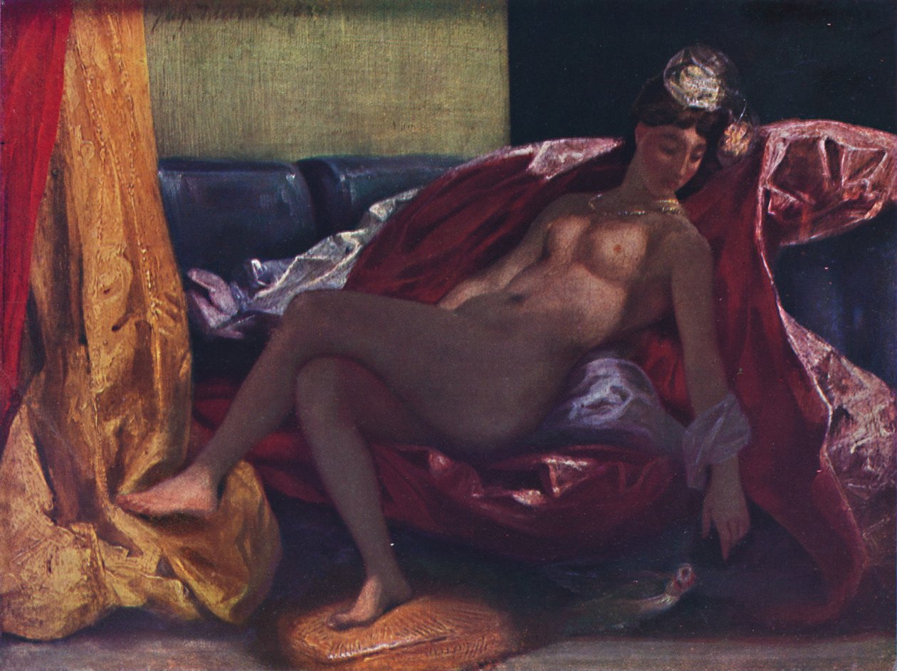 A nő a papagájjal, 1827, 1937 alkotó: Ferdinand Victor Eugene Delacroix