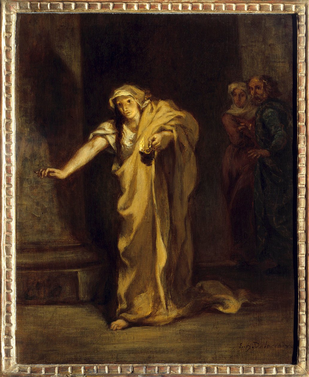 Lady Macbeth alvajárás Illusztráció William Shakespeare (1564-1616) azonos című munkájáról. Eugene Delacroix (1798-1863) festménye 1850 V. 0,40 x 0,32 m Fredericton. Beaverbrook Művészeti Galéria alkotó: Ferdinand Victor Eugene Delacroix