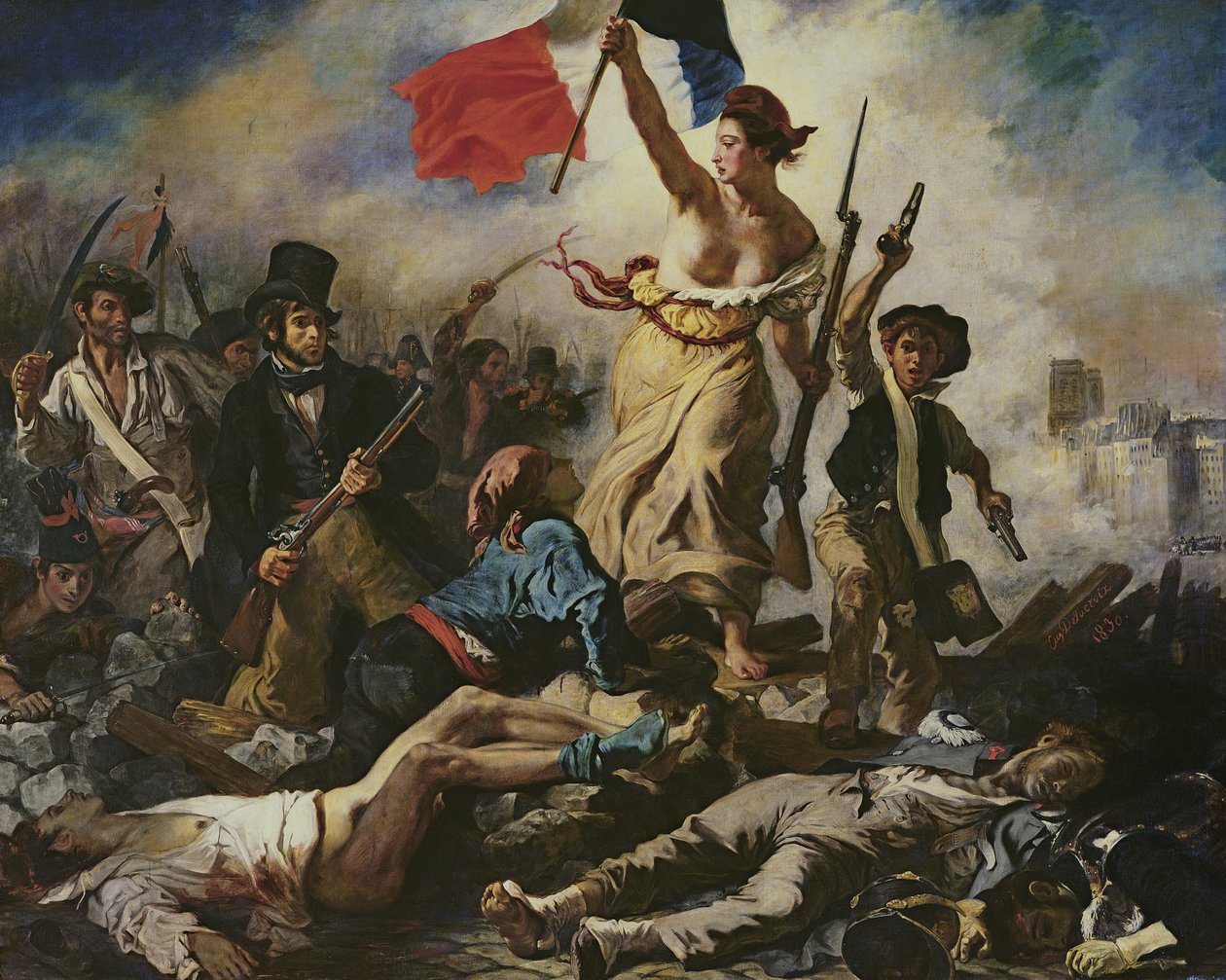 Liberty Leading the People, 1830. július 28., 1830-31 körül (olaj, vászon) (a részleteket lásd: 95120) alkotó: Ferdinand Victor Eugene Delacroix