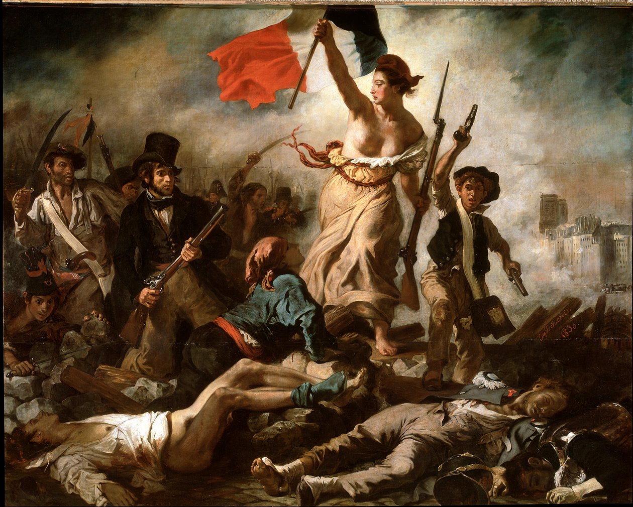 Liberty vezeti a népet (olaj, vászon alkotó: Ferdinand Victor Eugene Delacroix
