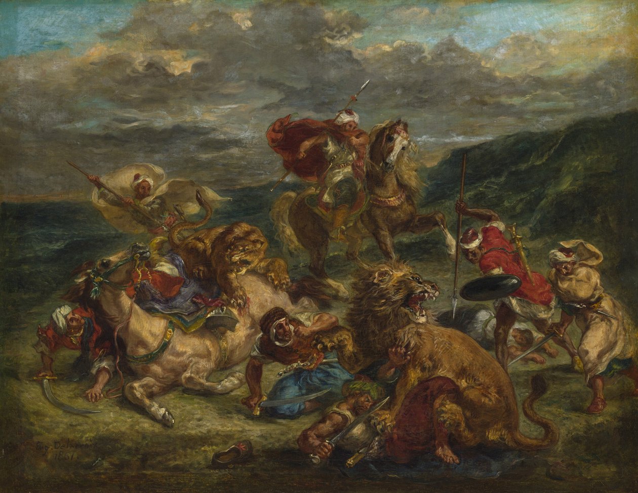 Oroszlánvadászat, 1860-61 alkotó: Ferdinand Victor Eugene Delacroix
