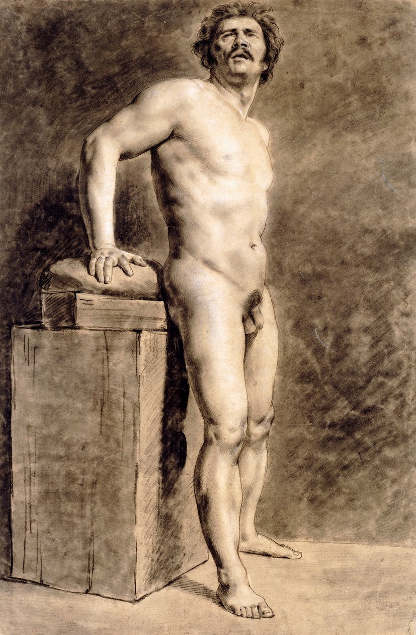 Férfi Akadémiafigura, Valószínűleg Polonais, álló, 1821 alkotó: Ferdinand Victor Eugene Delacroix