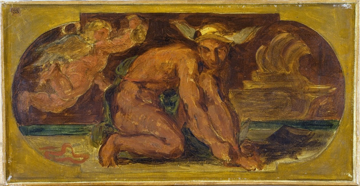Mercure: Vázlat a párizsi Hôtel de Ville-ben megrendezett Salon de la Paix szalonhoz, 1849 és 1852 között (olaj, vászon). alkotó: Ferdinand Victor Eugene Delacroix