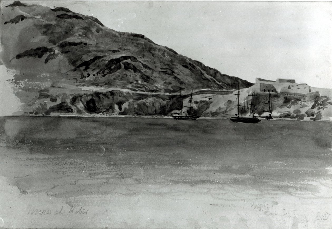 Mers El-Kebir, Algéria (wc papíron) (bw fotó) alkotó: Ferdinand Victor Eugene Delacroix