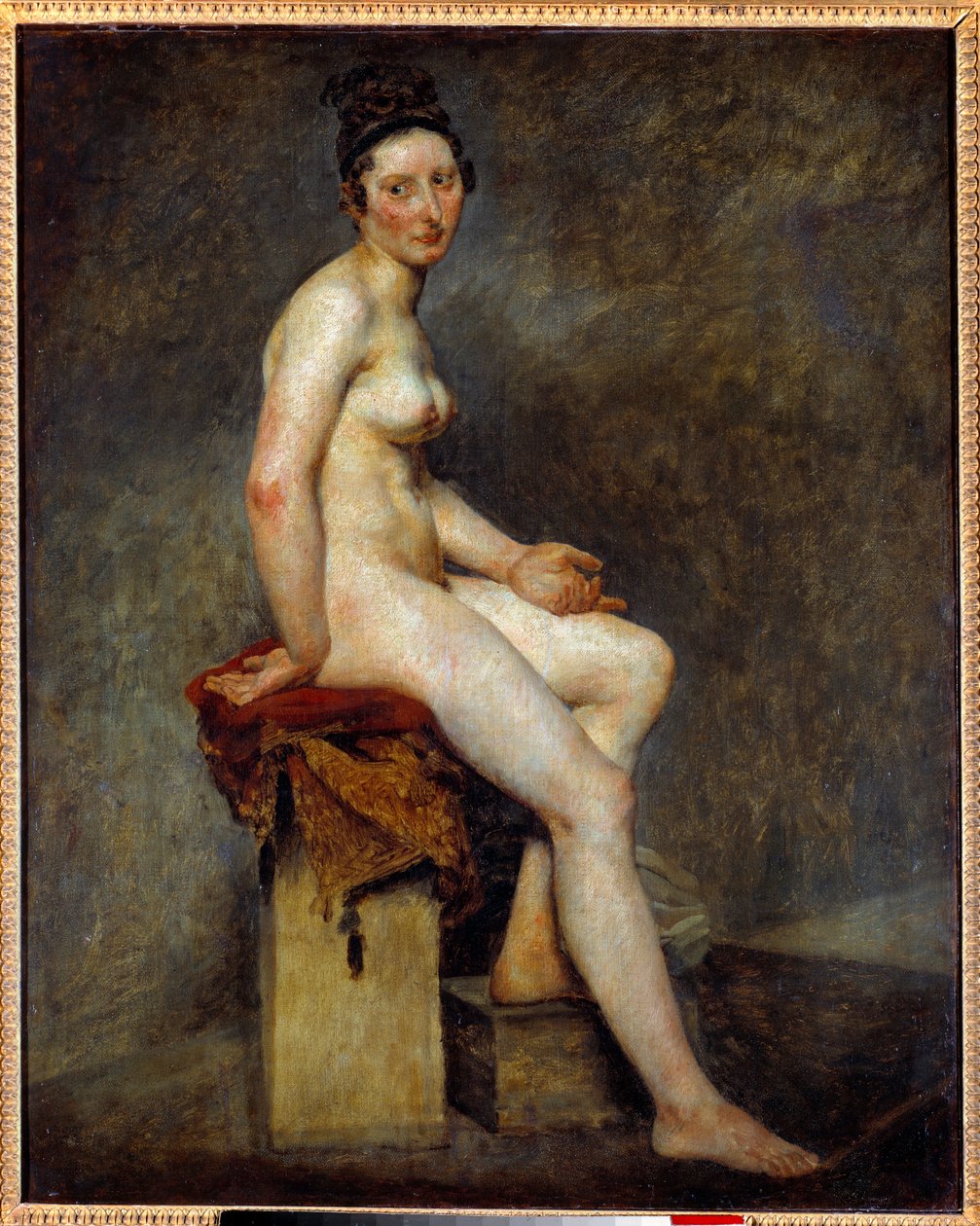 Meztelenül ülve mondja Miss Rose. Eugene Delacroix festménye (1798-1863) alkotó: Ferdinand Victor Eugene Delacroix