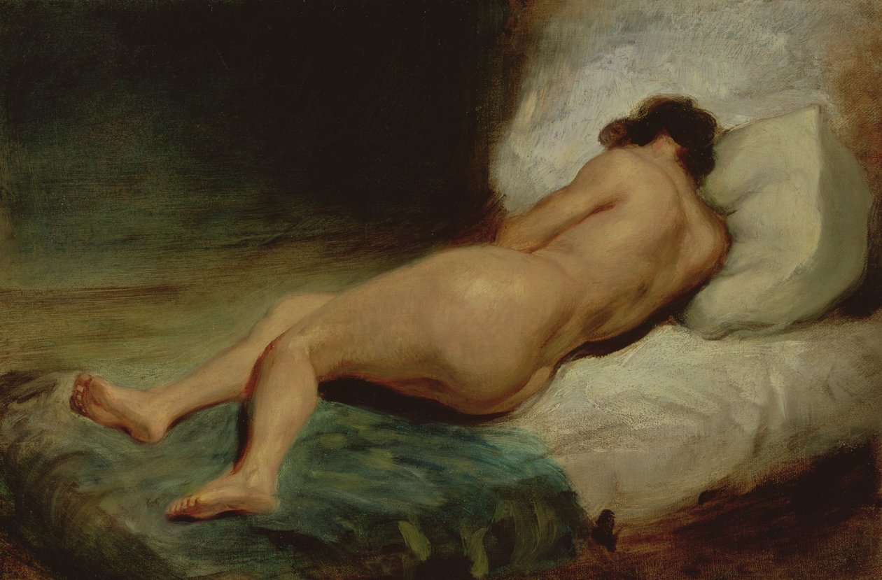 Meztelen nő feküdt egy ágyon alkotó: Ferdinand Victor Eugene Delacroix