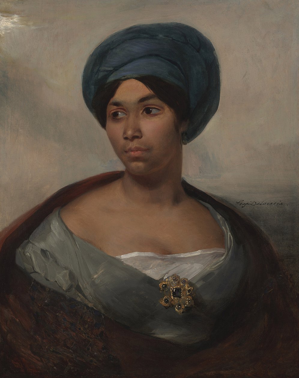 Kék turbános nő portréja, 1827 körül (olaj, vászon) alkotó: Ferdinand Victor Eugene Delacroix