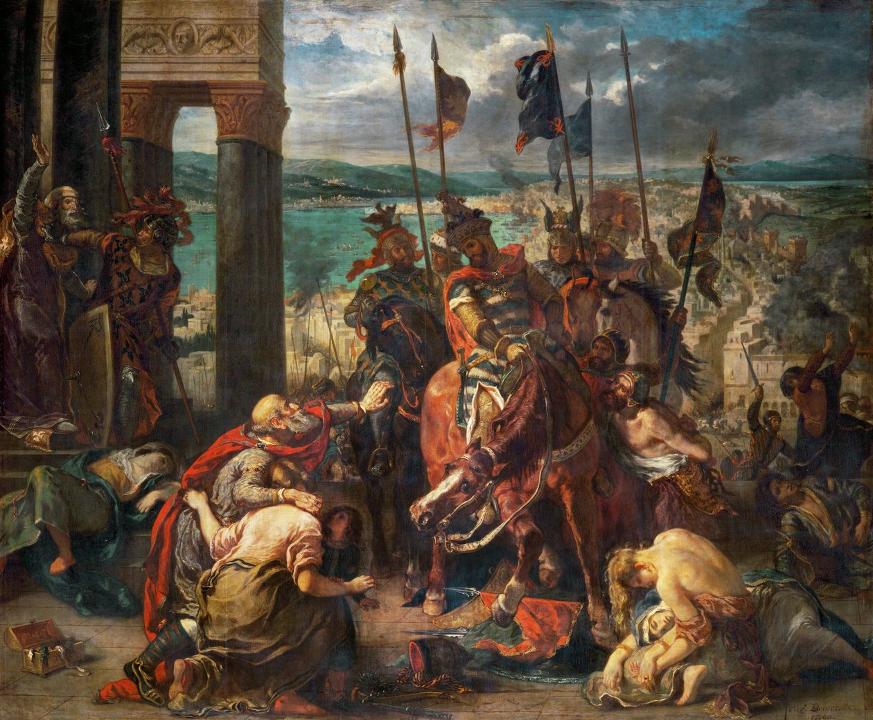 Konstantinápoly elfoglalása a keresztes lovagok által - ... alkotó: Ferdinand Victor Eugene Delacroix