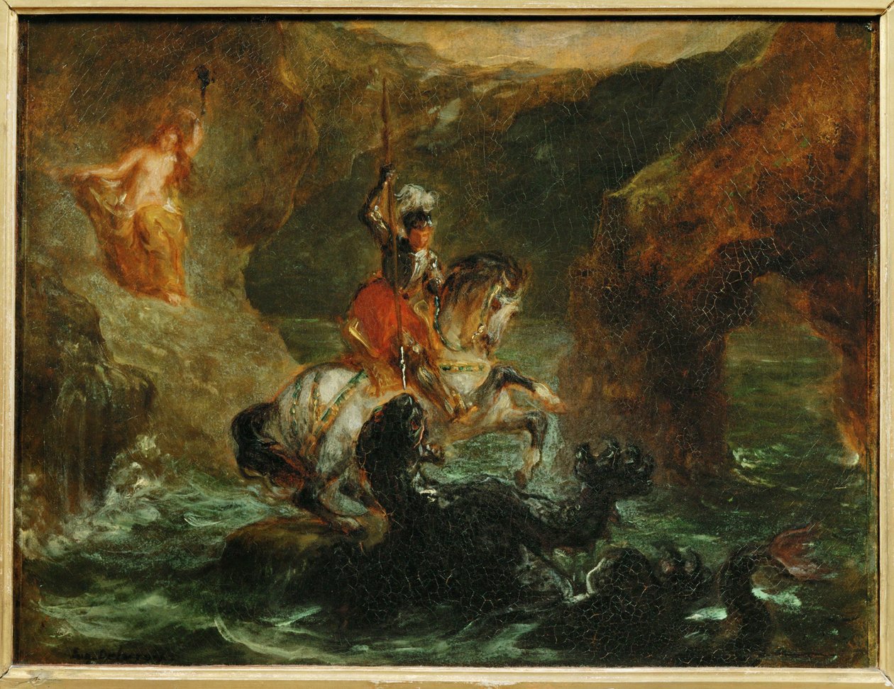 Saint Georges combattant le dragon, dit aussi Persee delivrant Andromede - Saint George fighting the dragon ... alkotó: Ferdinand Victor Eugene Delacroix
