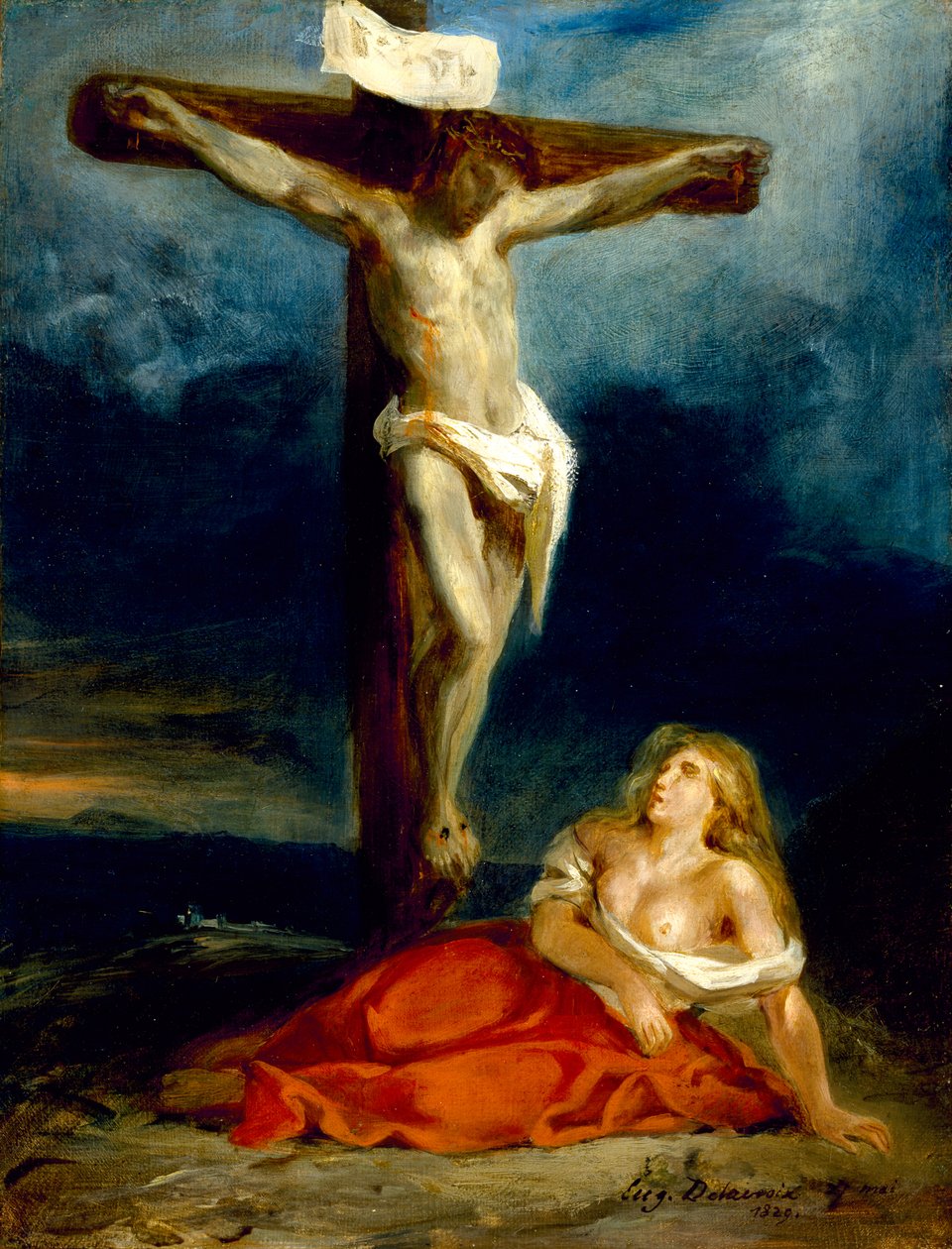 Szent Mária Magdolna a kereszt tövében, 1829 alkotó: Ferdinand Victor Eugene Delacroix