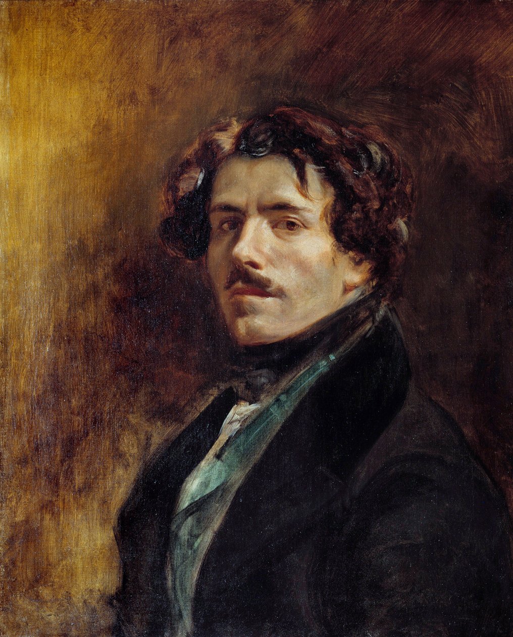 Eugene Delacroix (1798-1863) önarcképfestménye 1837 V. 0,65x0,54 m - Eugene Delacroix (1798-1863) önarcképe alkotó: Ferdinand Victor Eugene Delacroix