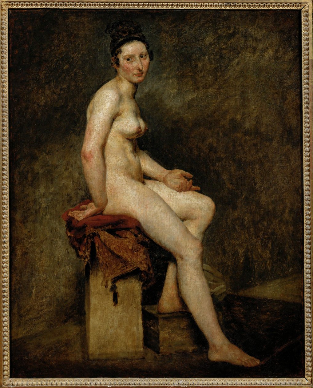 Ülő akt, más néven Mlle ... alkotó: Ferdinand Victor Eugene Delacroix